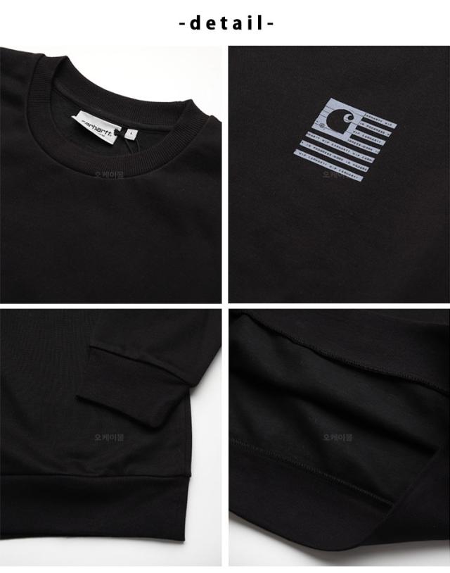 CARHARTT カーハート スウェット LABEL STATE FLAG SWEATSHIRT BLACK フラッグデザイン 星条旗 スウェットトレーナ ブラック I031011_2