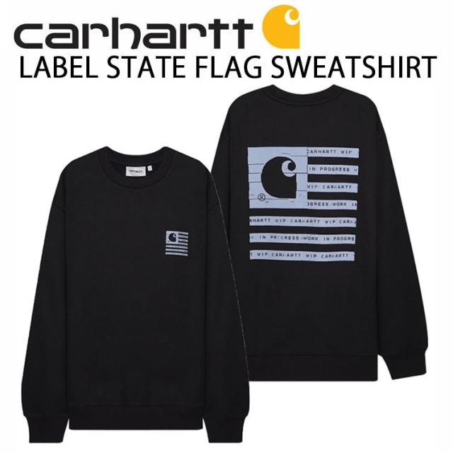 CARHARTT カーハート スウェット LABEL STATE FLAG SWEATSHIRT BLACK フラッグデザイン 星条旗 スウェットトレーナ ブラック I031011の通販は