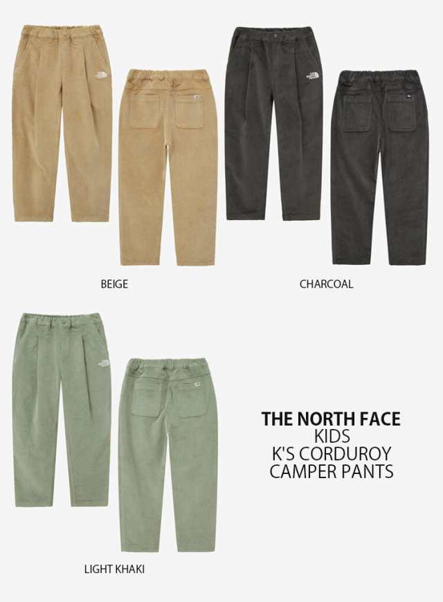 THE NORTH FACE ノースフェイス ロングパンツ K’S CORDUROY CAMPER PANTS コーデュロイ パンツ 長ズボン ロゴ  子供用 NP6NP53S/T/U