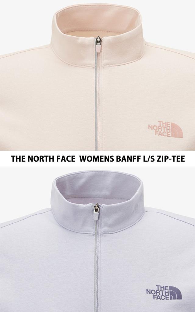 THE NORTH FACE ノースフェイス レディース スポーツウェア BANFF L/S ZIP TEE ハーフジップ CHARCOAL PINK LILAC ジップアップ NT7LP50A/C/E