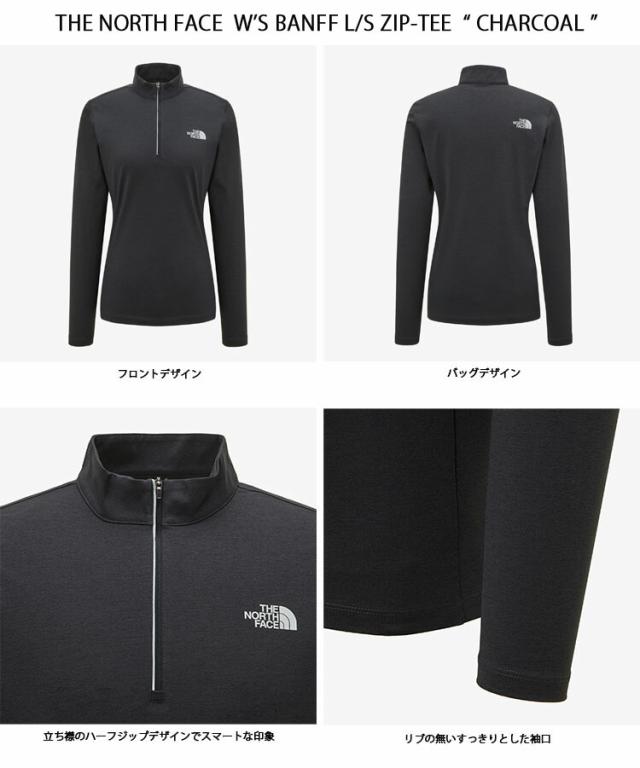THE NORTH FACE ノースフェイス レディース スポーツウェア BANFF L/S ZIP TEE ハーフジップ CHARCOAL PINK LILAC ジップアップ NT7LP50A/C/E