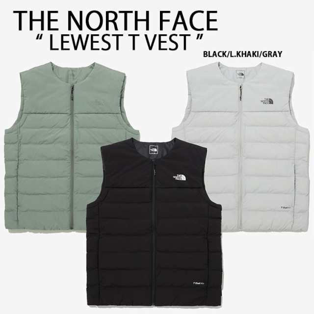 THE NORTH FACE ノースフェイス ダウンスタイル ベスト LEWES T VEST ダウンベスト BLACK KHAKI GRAY パディングベスト NV3NP51A/B/C