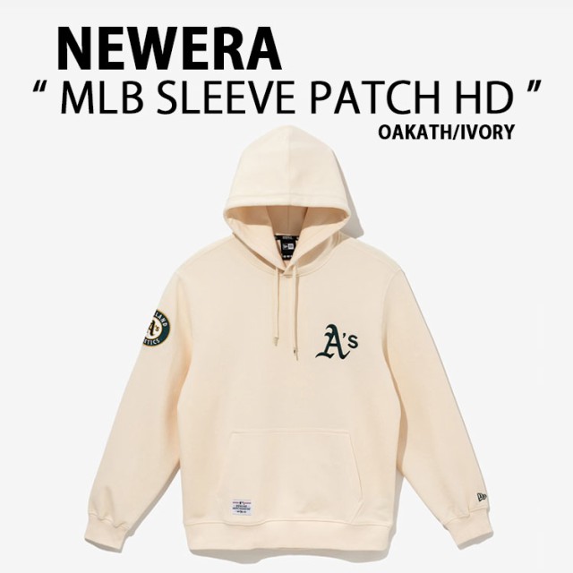 NEWERA ニューエラ パーカー AP MLB SLEEVE PATCH HD41 OAKATH アスレチックス PEARL IVORY フーディー プルオーバーパーカー パールアイ