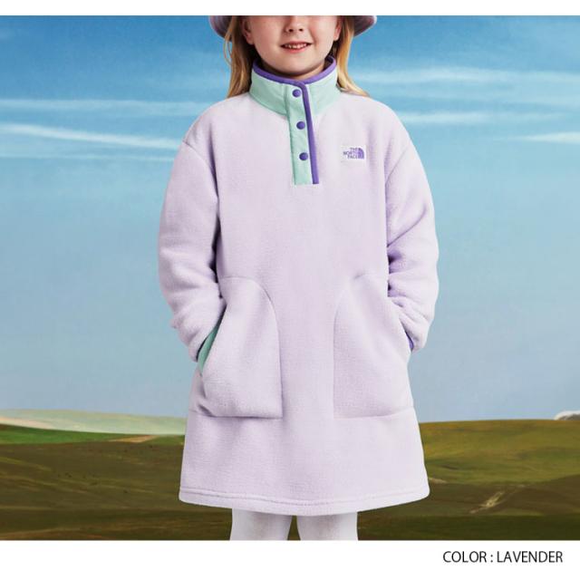 THE NORTH FACE ノースフェイス キッズ ワンピース G’S CAMPER ONE PIECE フリース 長袖 ひざ丈 ロゴ 女の子 子供用 NT7TP60S/T/U_1