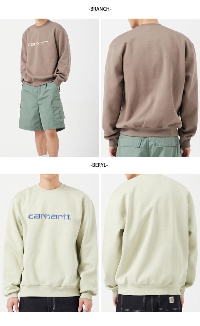 CARHARTT カーハート スウェット 裏起毛 CARHARTT SWEATSHIRT SORRENT GREYHEATHER BRANCH BERYL カーハートスウェットシャツ スウェットトレーナ CA24SSSWCR_3