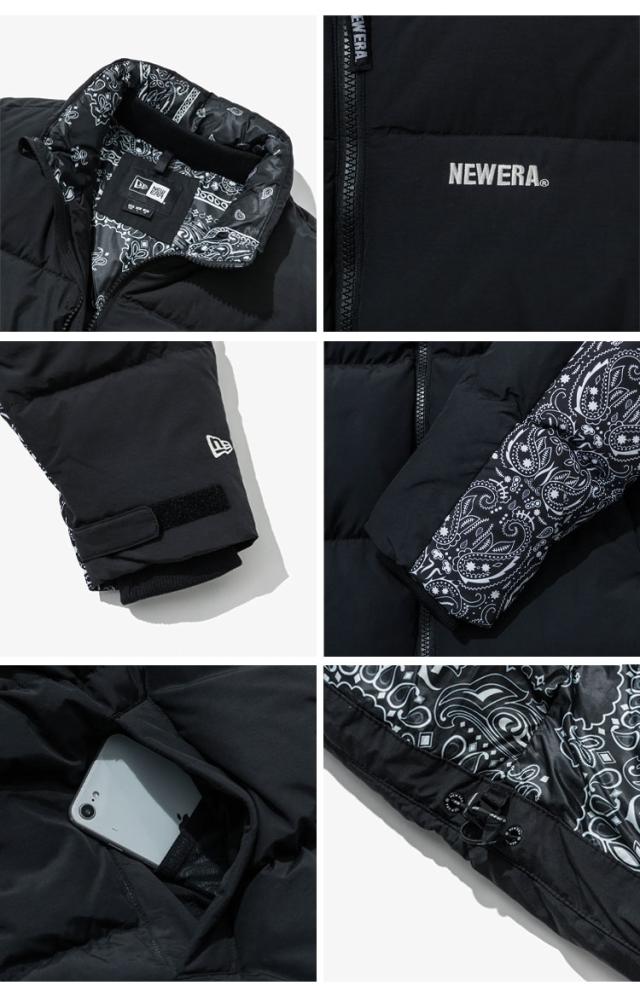 NEWERA ニューエラ ダウンジャケット AP NE PUFFER GOOSE DJ24 グースダウン BLACK ペイズリー メンズ レディース 13338614_2