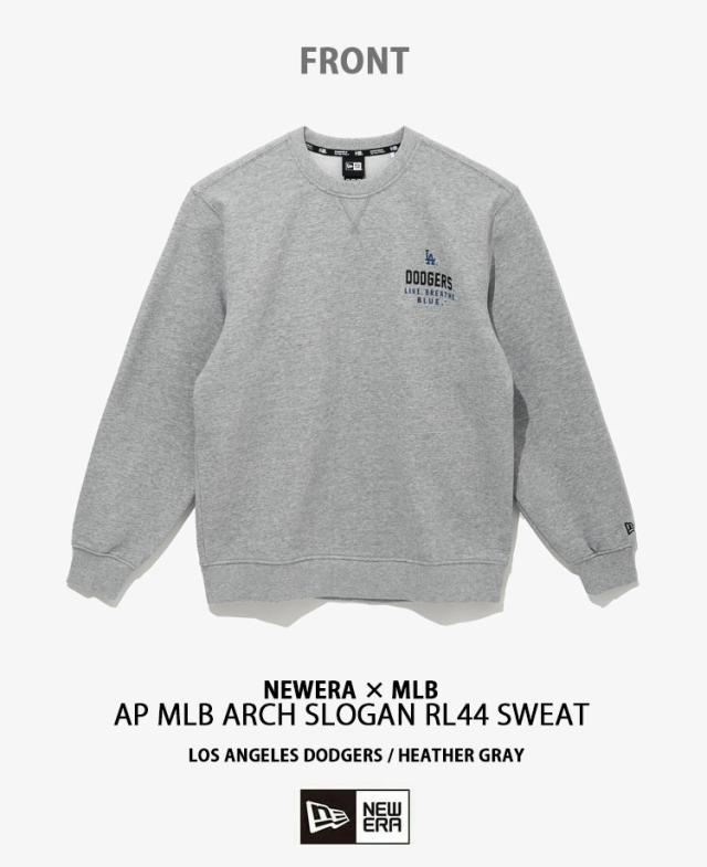 NEWERA ニューエラ スウェット トレーナー AP MLB ARCH SLOGAN RL44 LOSDOD ドジャース GRAY スウェットシャツ ロサンゼルスロジャース_1