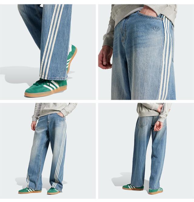 adidas Originals アディダス デニムパンツ ADILENIUM SEASON 3 ルーズフィット INDIGO JX1606 BLUE JY6292 BLACK JY6291 3ストライプ_3