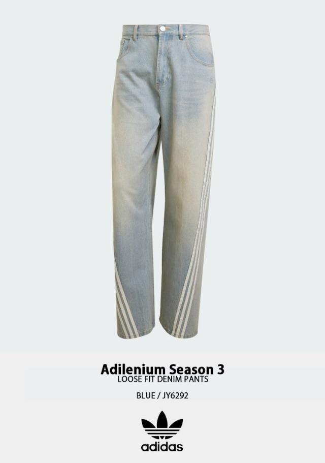 adidas Originals アディダス デニムパンツ ADILENIUM SEASON 3 ルーズフィット INDIGO JX1606 BLUE JY6292 BLACK JY6291 3ストライプ_4