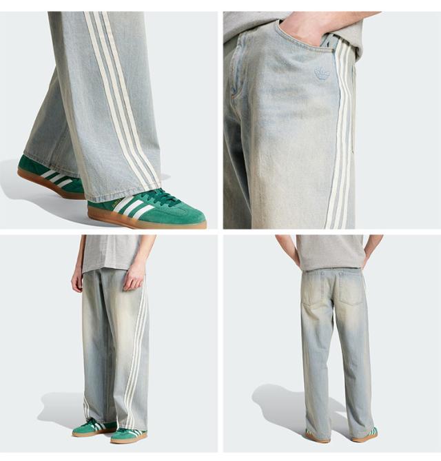 adidas Originals アディダス デニムパンツ ADILENIUM SEASON 3 ルーズフィット INDIGO JX1606 BLUE JY6292 BLACK JY6291 3ストライプ_5