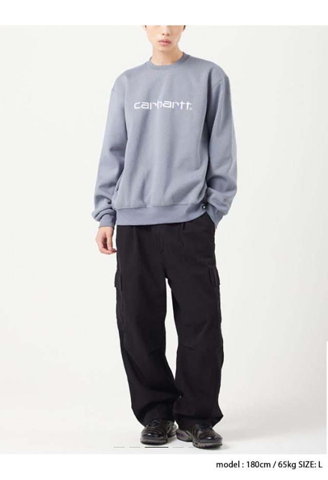 CARHARTT カーハート スウェット トレーナー CARHARTT SWEATSHIRT スウェットシャツ ロゴスウェット DOVE GRAT WAX ルーズフィット_3