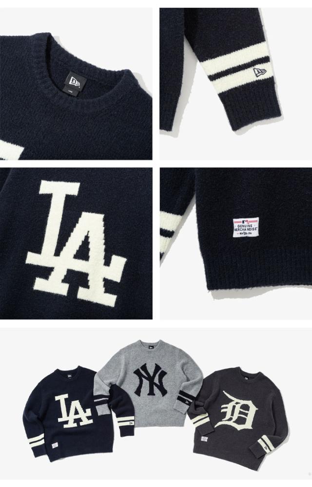 NEWERA ニューエラ セーター AP MLB APPLIQUE LOGO SW33 LOSDOD ドジャース NAVY ニット 大谷翔平 メンズ レディース 13781165_2
