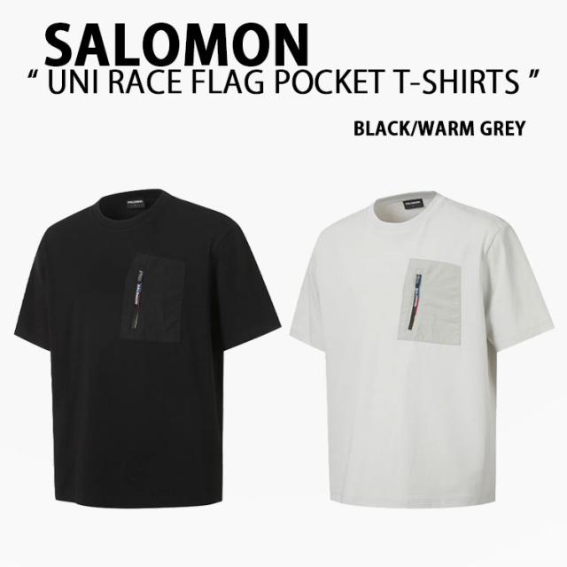 SALOMON サロモン 半袖 Tシャツ UNI RACE FLAG POCKET T-SHIRTS ユニー レースフラッグ ポケット T-シャツ メンズ レディース