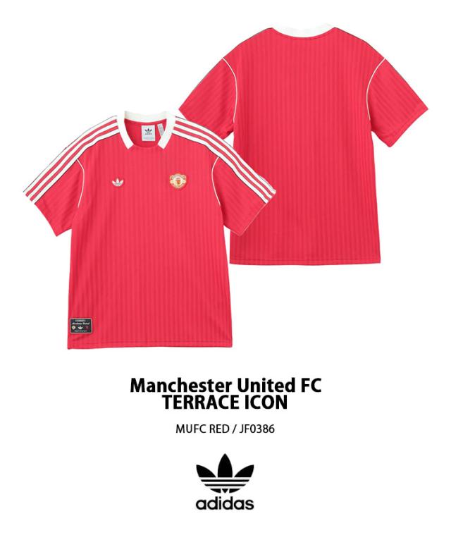 adidas originals アディダス 半袖 ジャージ Tシャツ MUN FC TERRACE ICON JERSEY JF0386 MUFC RED マンチェスター・ユナイテッド マンU_1