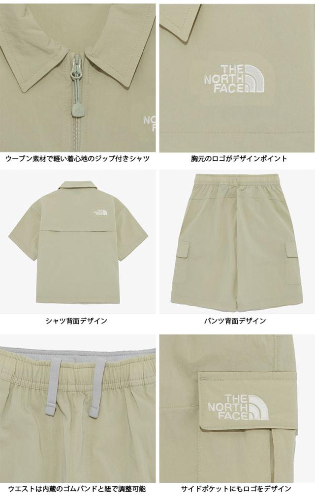 THE NORTH FACE ノースフェイス キッズ セットアップ ジップシャツ ハーフパンツ K’S TRAVELER SET キャンプウェア KHAKI NAVY NH8SR24_3