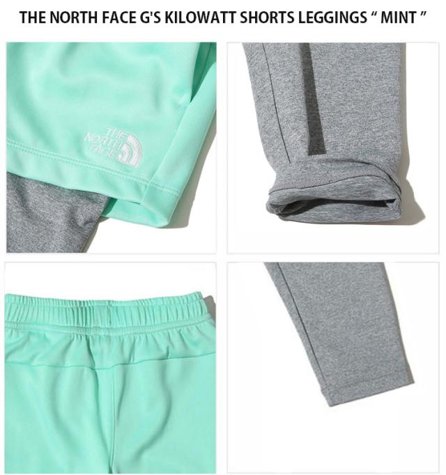 THE NORTH FACE ノースフェイス キッズ レギンス G’S KILOWATT SHORTS LEGGINGS MINT BLACK ガールズ キロワット ショーツ レギンス 女の子 子供用 NF6KK01S/T_2