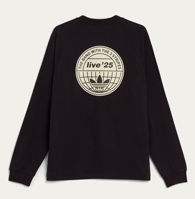 adidas originals アディダス ロンT OASIS TOUR live’25 3-STRIPE L/SR TEE BLACK KT3428 / SKY KT3427 オアシス ツアー スリムフィット_2