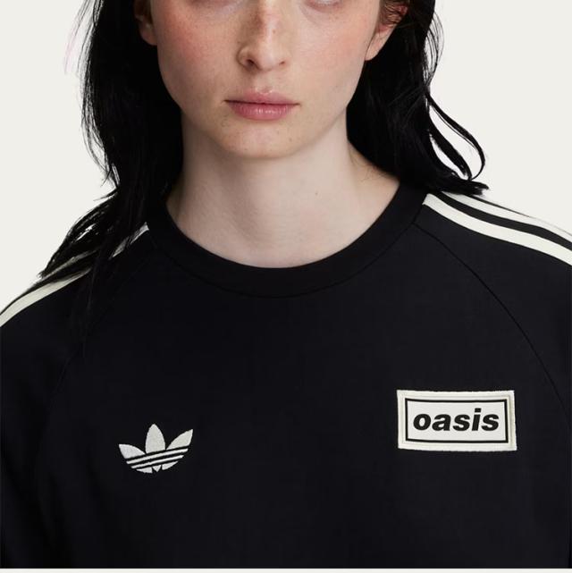 adidas originals アディダス ロンT OASIS TOUR live’25 3-STRIPE L/SR TEE BLACK KT3428 / SKY KT3427 オアシス ツアー スリムフィット_3