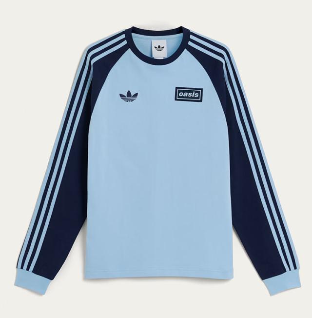adidas originals アディダス ロンT OASIS TOUR live’25 3-STRIPE L/SR TEE BLACK KT3428 / SKY KT3427 オアシス ツアー スリムフィット_4