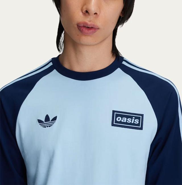 adidas originals アディダス ロンT OASIS TOUR live’25 3-STRIPE L/SR TEE BLACK KT3428 / SKY KT3427 オアシス ツアー スリムフィット_6