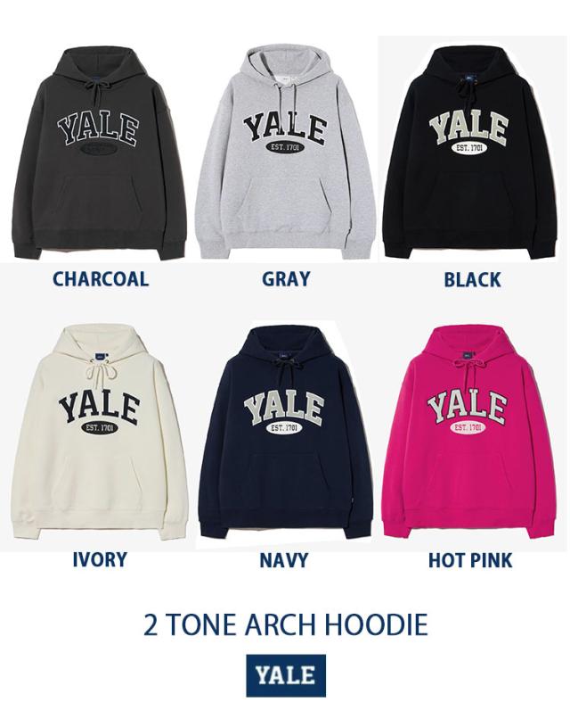 YALE イェール パーカー 2TONE ARCH HOODIE プルオーバーパーカー アーチロゴ スウェットパーカー フーディー アメカジ カレッジパーカー_1