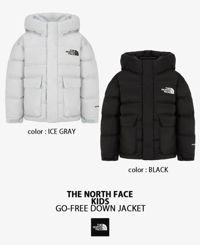 THE NORTH FACE ノースフェイス キッズ ダウンジャケット K’S GO-FREE DOWN JACKET キッズダウン GRAY BLACK フード付き NJ1DR63S/T_1