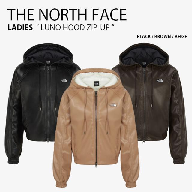 THE NORTH FACE ノースフェイス レディース パーカー LUNO HOOD ZIP-UP フーディ フェイク レザージャケット 長袖 NM5PR52A/B/C