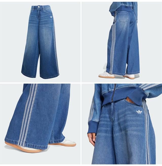 adidas Originals アディダス レディース デニムパンツ ワイドパンツ ADICOLOR ADENIM WIDE PANT  INDIGO JV7454 BLACK JV7453_2
