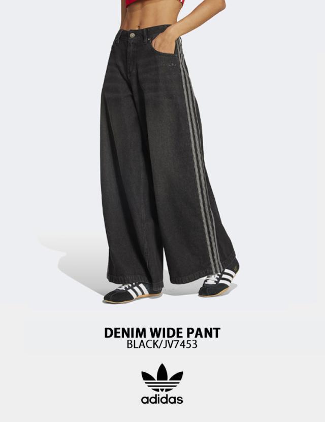 adidas Originals アディダス レディース デニムパンツ ワイドパンツ ADICOLOR ADENIM WIDE PANT  INDIGO JV7454 BLACK JV7453_3