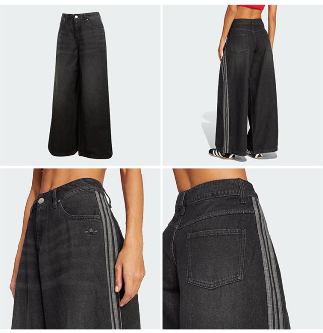 adidas Originals アディダス レディース デニムパンツ ワイドパンツ ADICOLOR ADENIM WIDE PANT  INDIGO JV7454 BLACK JV7453_4