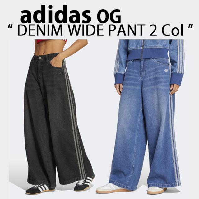 adidas Originals アディダス レディース デニムパンツ ワイドパンツ ADICOLOR ADENIM WIDE PANT  INDIGO JV7454 BLACK JV7453