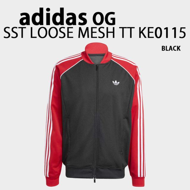 adidas originals アディダス トラックトップ M SST LOOSE MESH TRACK TOP KE0115 BLACK RED ジャージ スーパースター Kaze Fujii