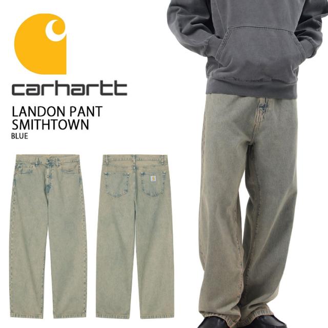 CARHARTT カーハート ロングパンツ LANDON PANT SMITHTOWN BLUE ランドンパンツ スミスタウン ブルー ラベル ロゴ メンズ 男性用 CA25FWPAJE