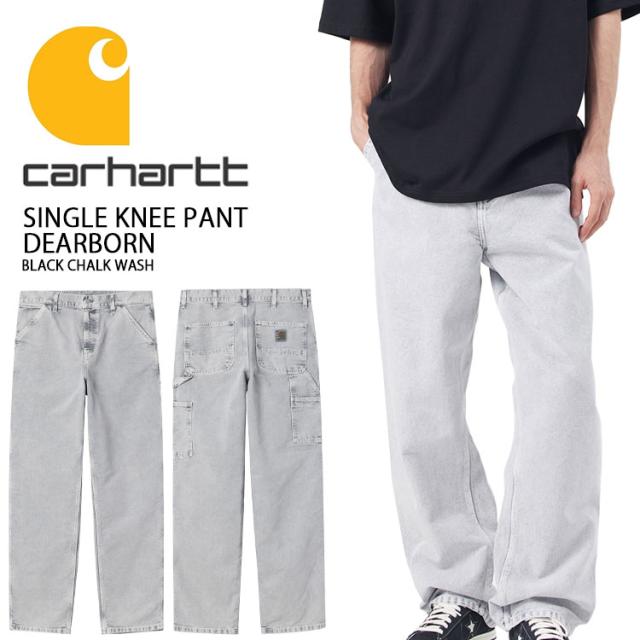 CARHARTT カーハート ロングパンツ SINGLE KNEE PANT DEARBORN CHALK シングルニーパンツ ディアボーン チョーク ラベル ニーパンツ ロゴ メンズ 男性用 CA25FWPAWO