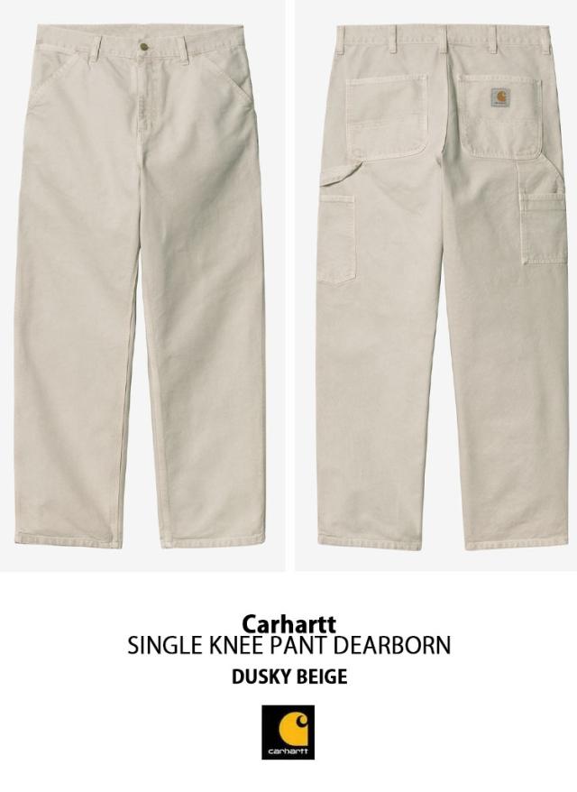 CARHARTT カーハート ロングパンツ SINGLE KNEE PANT DEARBORN GREEN BEIGE シングルニーパンツ ディアボーン グリーン ベージュ ニーパンツ ロゴ メンズ 男性用 CA25SSPAWO_2