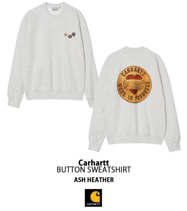 CARHARTT カーハート スウェット BUTTON SWEATSHIRT BLUE GRAY ボタン スウェットシャツ ブルー グレー メンズ 男性用 CA25SSSWCR_3