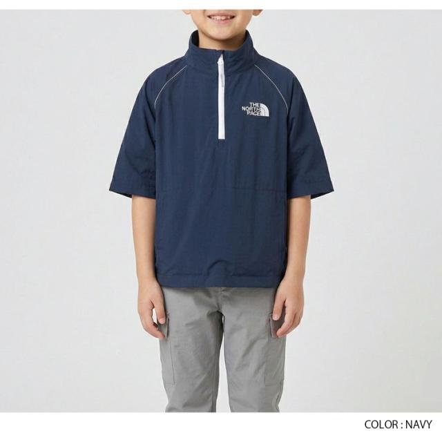 THE NORTH FACE ノースフェイス キッズ ナイロンジャケット K’S ICEMAX HALF ZIP ハーフジップ アノラック 半袖 子供用 NT7KS03S/T/U_1
