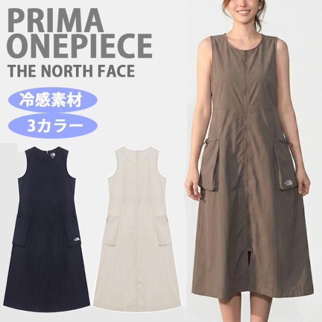 THE NORTH FACE ノースフェイス ワンピース ロングワンピ W’S PRIMA ONEPIECE 冷感素材 ノースリーブ ロングワンピース ポケット付き