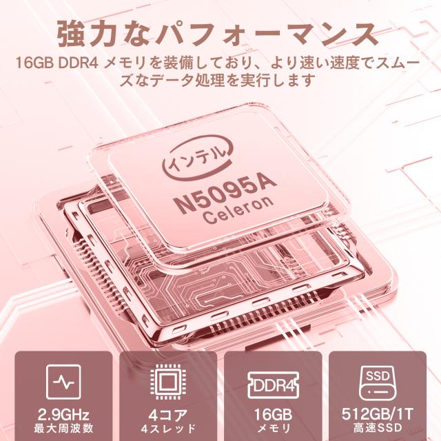 ノートパソコン 新品Office付き Win11搭載 初心者向け 初期設定済 パソコン Windows11 Pro ノートPC 15.6 型 高性能メモリ16GB SSD 512GB/1TB インテルCeleron 5095A 10キー付 Webカメラ zoom 指紋認証 日本語キーボード