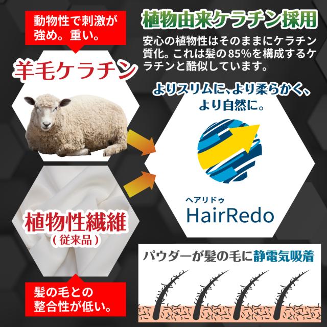 増毛パウダー ヘアリドゥ グレー100g +詰め替え容器 薄毛ヘアパウダー