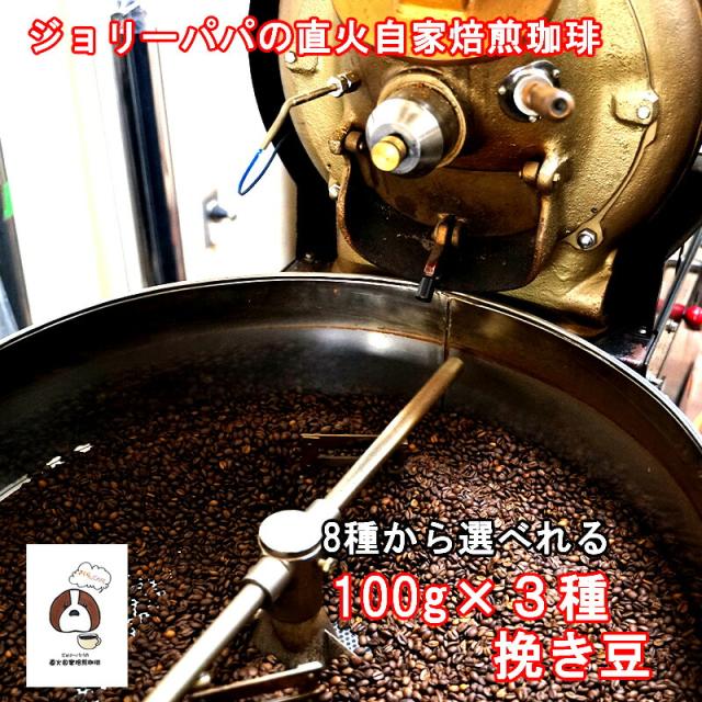コーヒー豆 お試し 送料無料 100g×3種類 300g ひき豆 粉 少量 珈琲豆 焙煎 深煎り アイスコーヒー 深煎 深 オリジナル ブレンド ソフトブレンド キリマンブレンド モカ コロンビア キリマンジャロ ブラジル サントスNO2 アイスブレンド