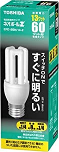 東芝 ネオボールZ 電球形蛍光ランプ 電球60ワットタイプ 昼白色 EFD15EN/13-Z(中古品)