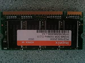 Hynix 512MB DDR PC2700 200ピン ノートパソコン SODIMM(中古品)