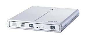 BUFFALO DVD-RAM/±R(1層/2層)/±RW対応 USB2.0用 外付けポータブルDVDドライブ DVSM-P58U2/B-WH(中古品)