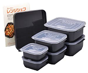 陰電子領域膳だて入れもの「スーパーレンジシェフ」7点仕かける SRC-7SN(中古品)