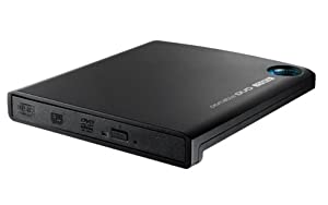 I-O DATA バスパワー対応ポータブルDVDドライブ ブラックモデル DVRP-UN8X3BK(中古品)