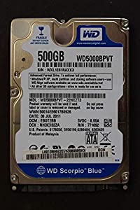wd5000bpvt、デルScorpio Blue 500?GB 5400?RPM 2.5?" SATAハードドライブ(中古品)