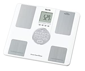 タニタ 体重 体組成計 音声 日本製 ホワイト BC-202 WH 音声ガイダンス付き 自動認識機能付/立てかけ収納OK(中古品)