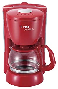 T-fal コーヒーメーカー 「アプレシア」 ペーパーレスフィルター ソリッドレッド CM111570(中古品)