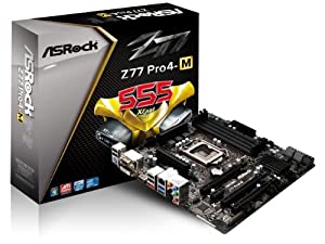 ASRock マザーボード Z77 M-ATX USB3.0 SATA3 Z77 Pro4-M(中古品)